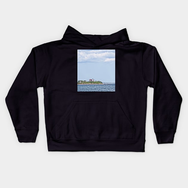 Nobska Point Lighthouse Kids Hoodie by BeanME